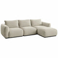 Sofa narożna modułowa z tkaniny, beżowa, 300 cm x 200 cm x 90 cm