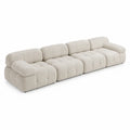 Sofa modułowa z tkaniny boucle beżowa 5-osobowa
