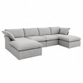 Modułowa sofa narożna 5-częściowa L-kształt tkanina poliestrowa szara