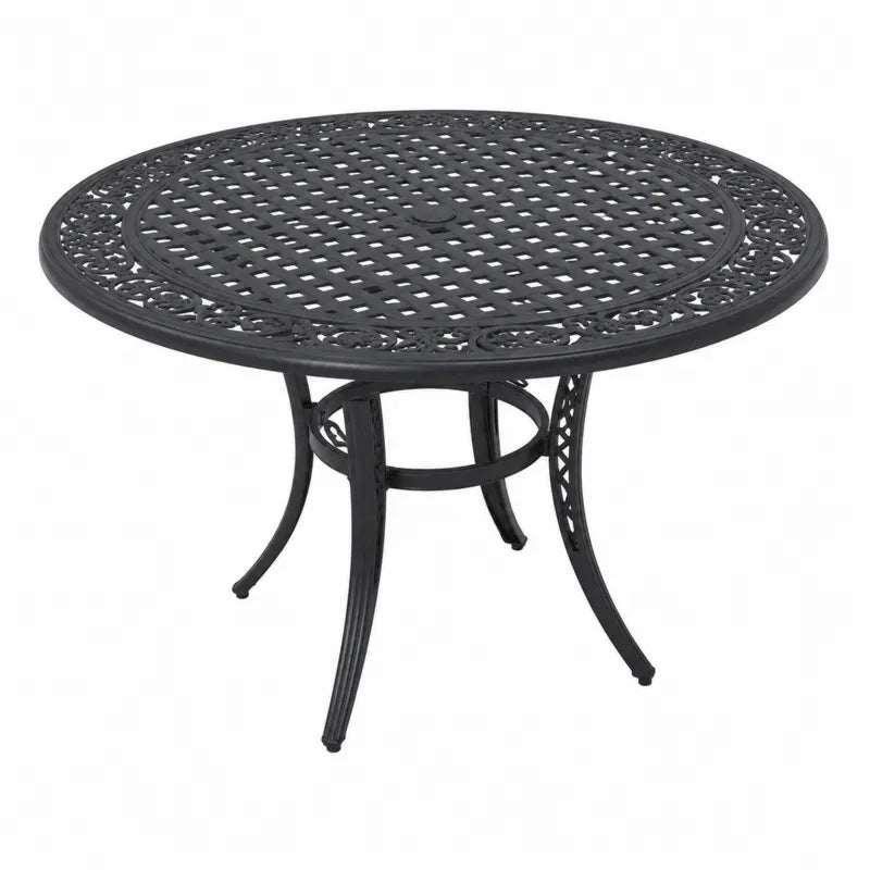 Stół ogrodowy aluminiowy czarny Ø120 cm