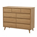Komoda z 8 szufladami z jasnego dębu MDF 120 cm