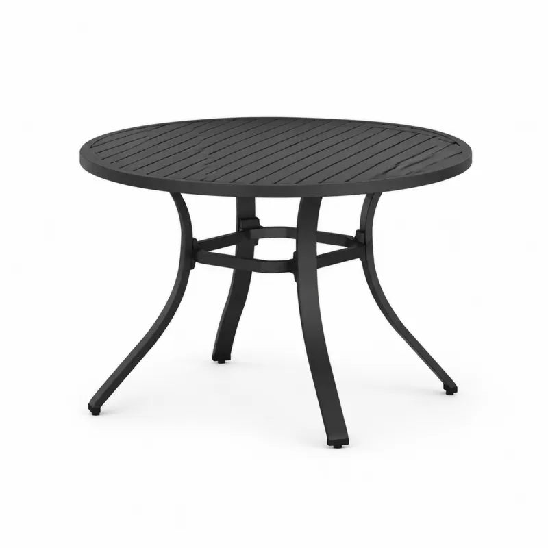 Okrągły stół ogrodowy aluminiowy czarny 120 cm