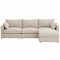 Sofa narożna modułowa z tkaniny beżowa 260x160 cm